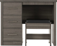 Lisbon 3 Drawer Dressing Table Set in Black Wood Grain