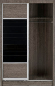 Lisbon 2 Door Sliding Wardrobe in Black Grain