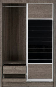 Lisbon 2 Door Sliding Wardrobe in Black Grain