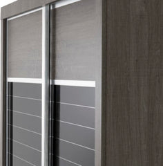 Lisbon 2 Door Sliding Wardrobe in Black Grain