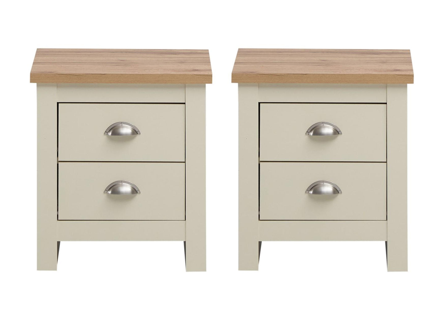 Lisbon Cream Duo 2x 2 Drw Bedside