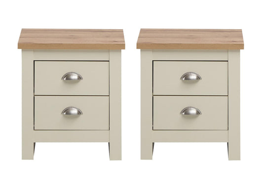 Lisbon Cream Duo 2x 2 Drw Bedside