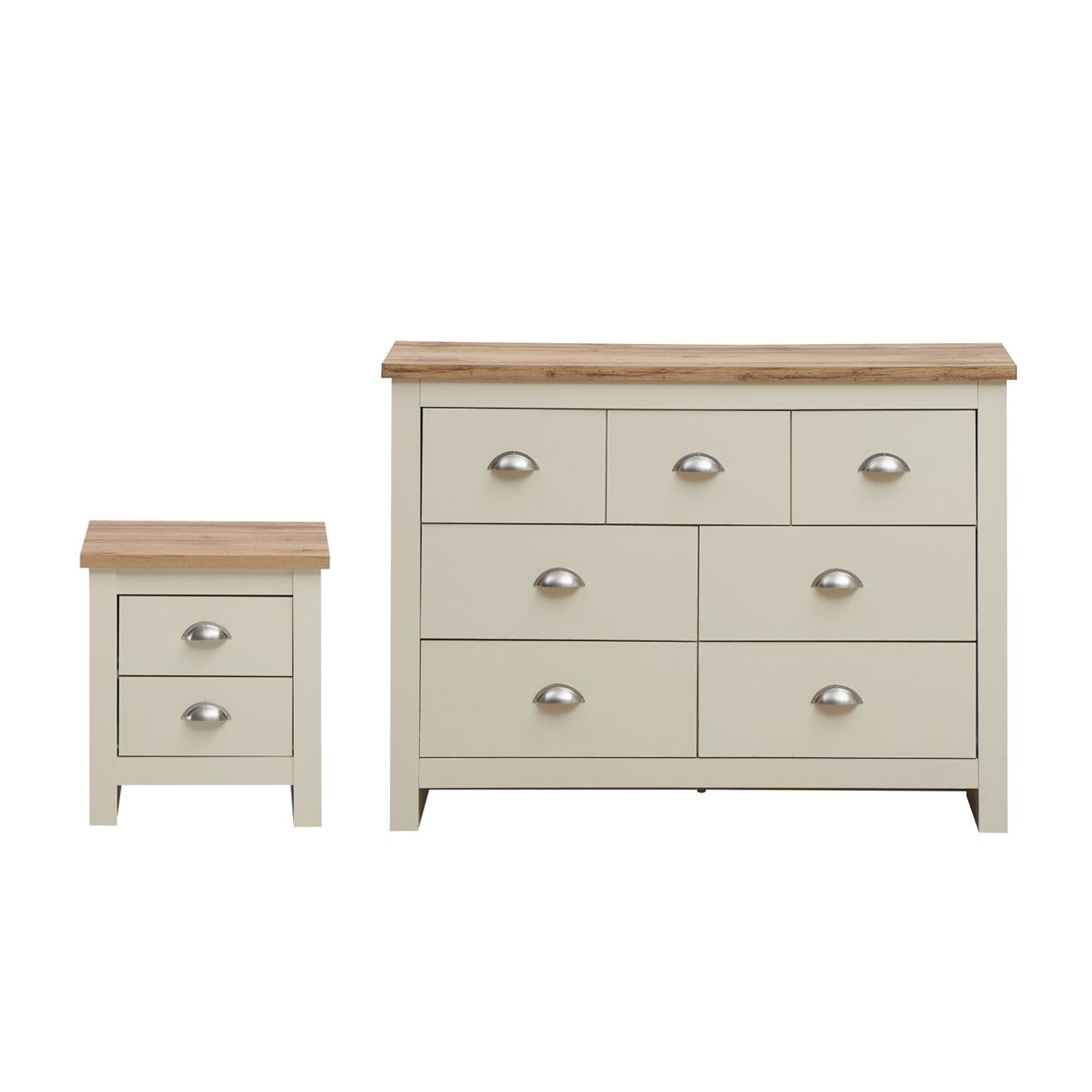 Lisbon 2 Piece Set (3+4 Chest, 2 Drw Bedside)