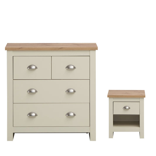 Lisbon 2 Piece Set (2+2 Chest, 1 Drw Bedside)