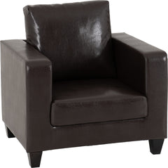 Tempo Classic Armchair in Brown PU Leather