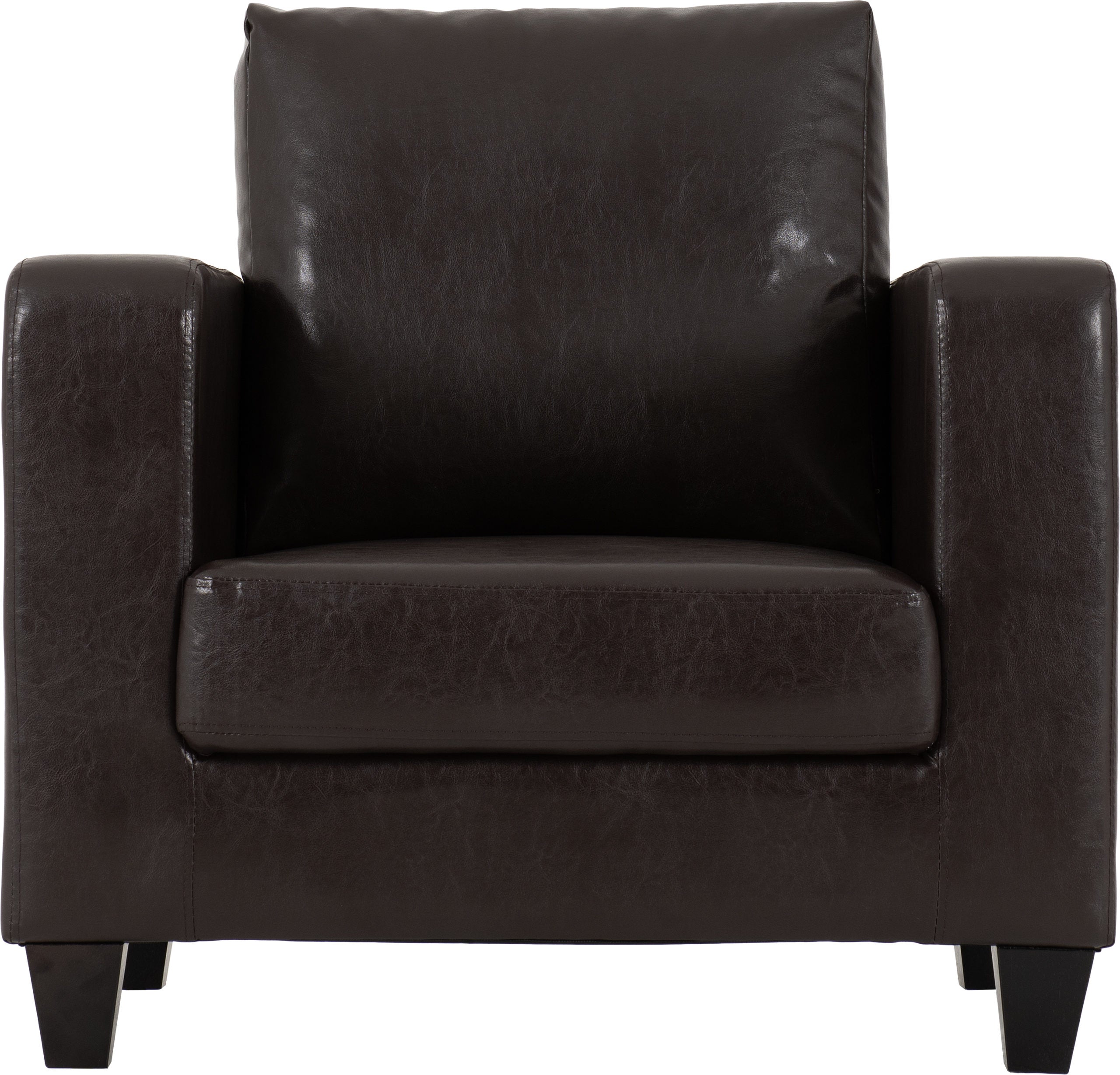 Tempo Classic Armchair in Brown PU Leather