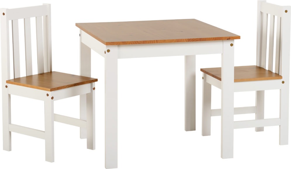 LUDLOW 1+2 DINING SET - WHITE/OAK LACQUER