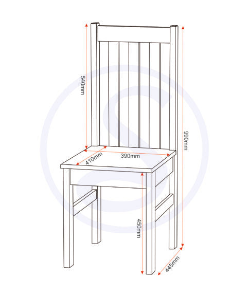 Ludlow Dining set with 6 Chairs - White/Oak Lacquer