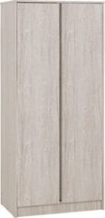 Malvern 2 Door Wardrobe Bedroom Set in Beige Finish Recessed Handles