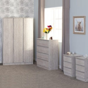 Malvern 3 Door Wardrobe Bedroom Set