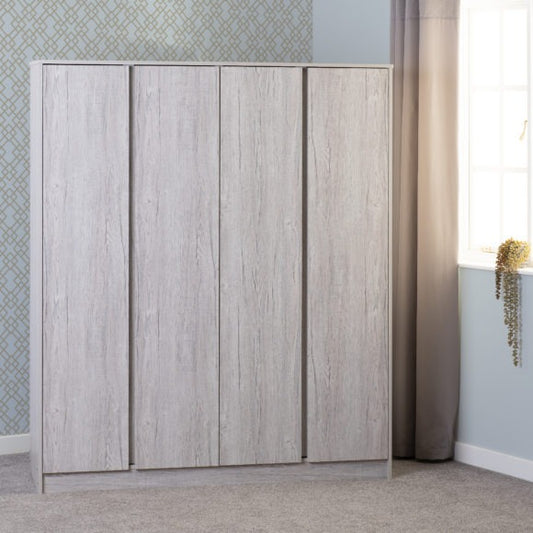 Malvern 4 Door Wardrobe Urban Snow