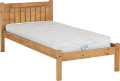 Maya Single 3ft Solid Distressed Wax Pine Wood Bed Frame