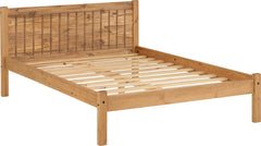 MAYA DOUBLE Bed 4ft 6 SOLID DISTRESSED WAX PINE FRAME