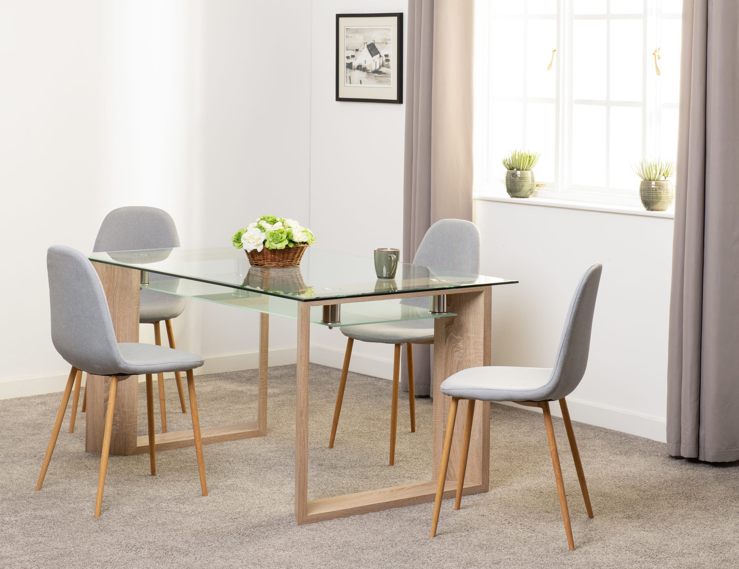 Milan Dining Set with Barley Chairs