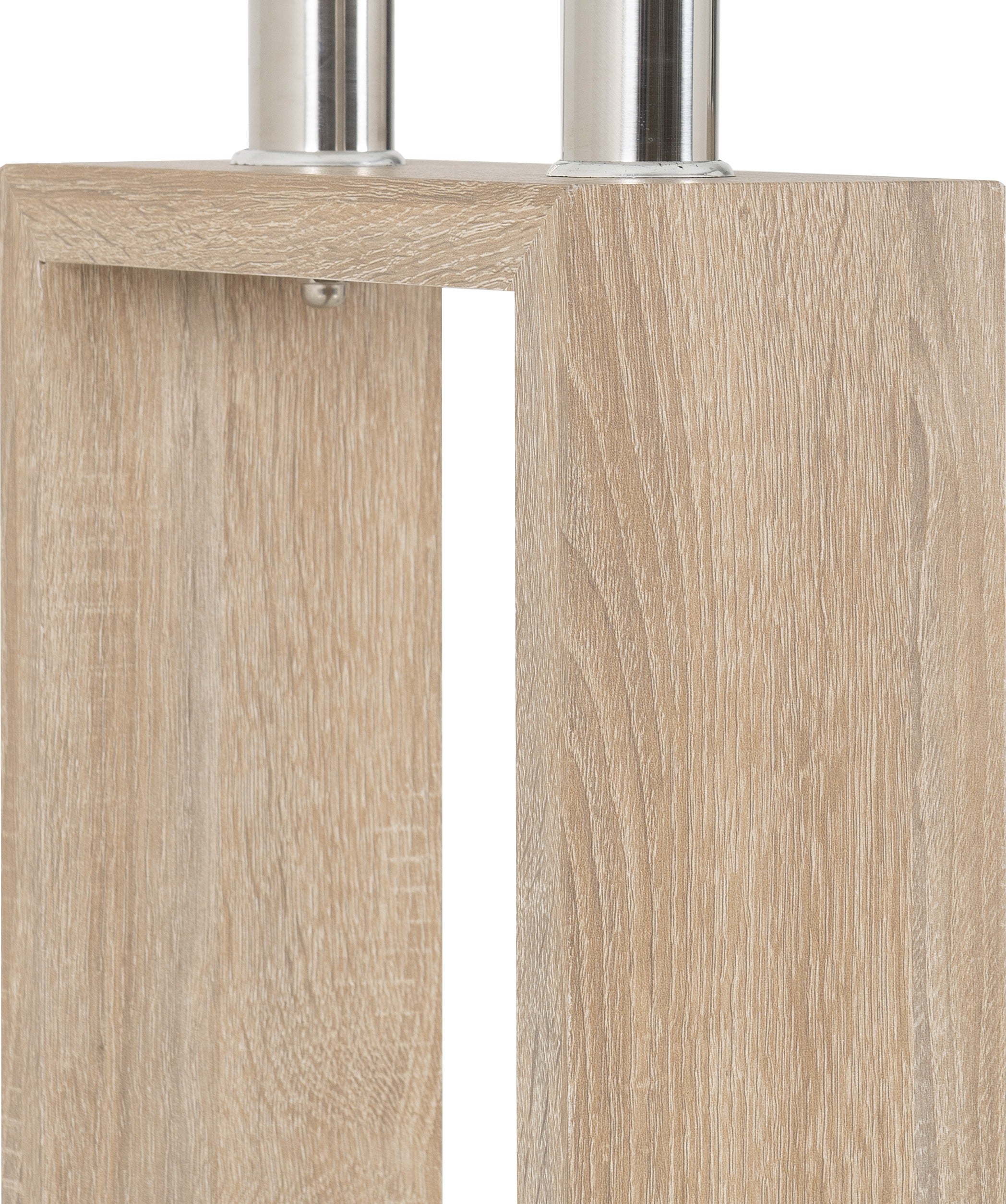 Milan Console Table in Oak Effect Glass and Silver