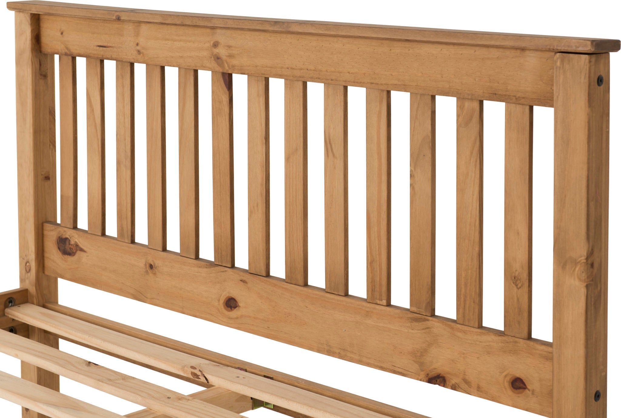 Monaco King Size Solid Distressed Waxed Pine High Foot End Bed Frame