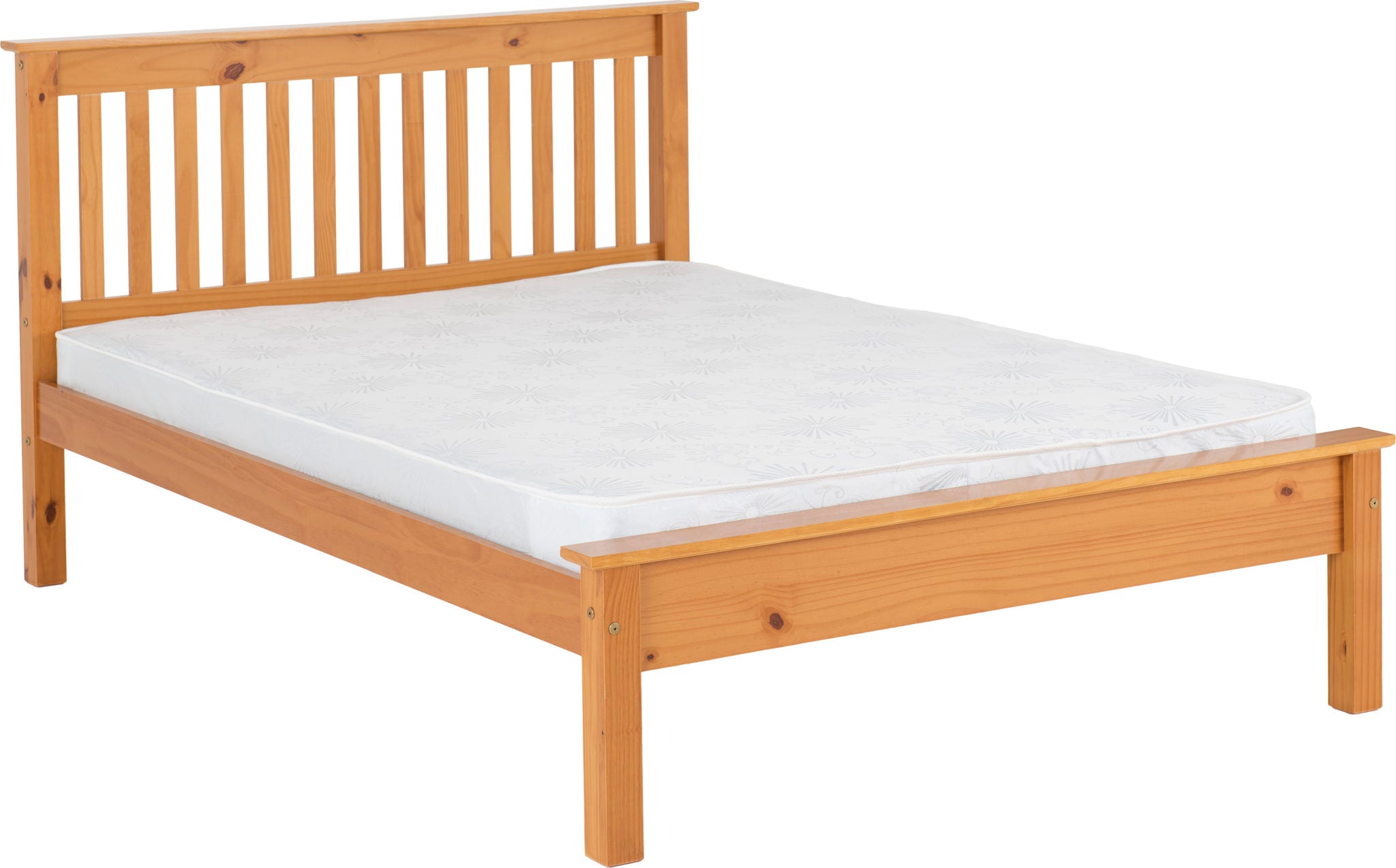 Monaco 5ft King size Bed Low Foot End in Antique Pine