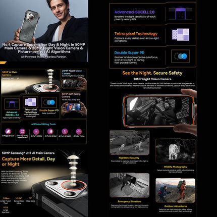 Blackview BL7000 Rugged Phone, 8GB+256GB, 6.78 inch Android 15 MediaTek Dimensity 6300 Octa Core, Network: 5G, NFC, OTG