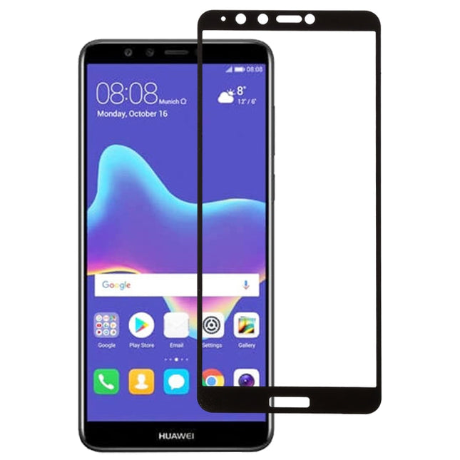 0.26mm 9H 2.5D Anti-scratch Silk-screen Tempered Glass Full Screen Film for Huawei Y9 (2018), For Y9 (2018) (1 PCS) Black