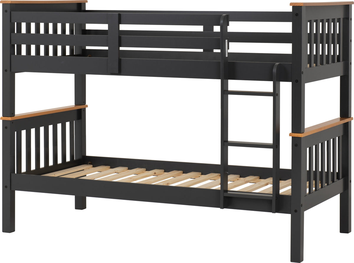 Neptune 3ft Bunk Bed in Grey and Oak Effect Finish Mattresses Included in price Even your UK Delivery is included