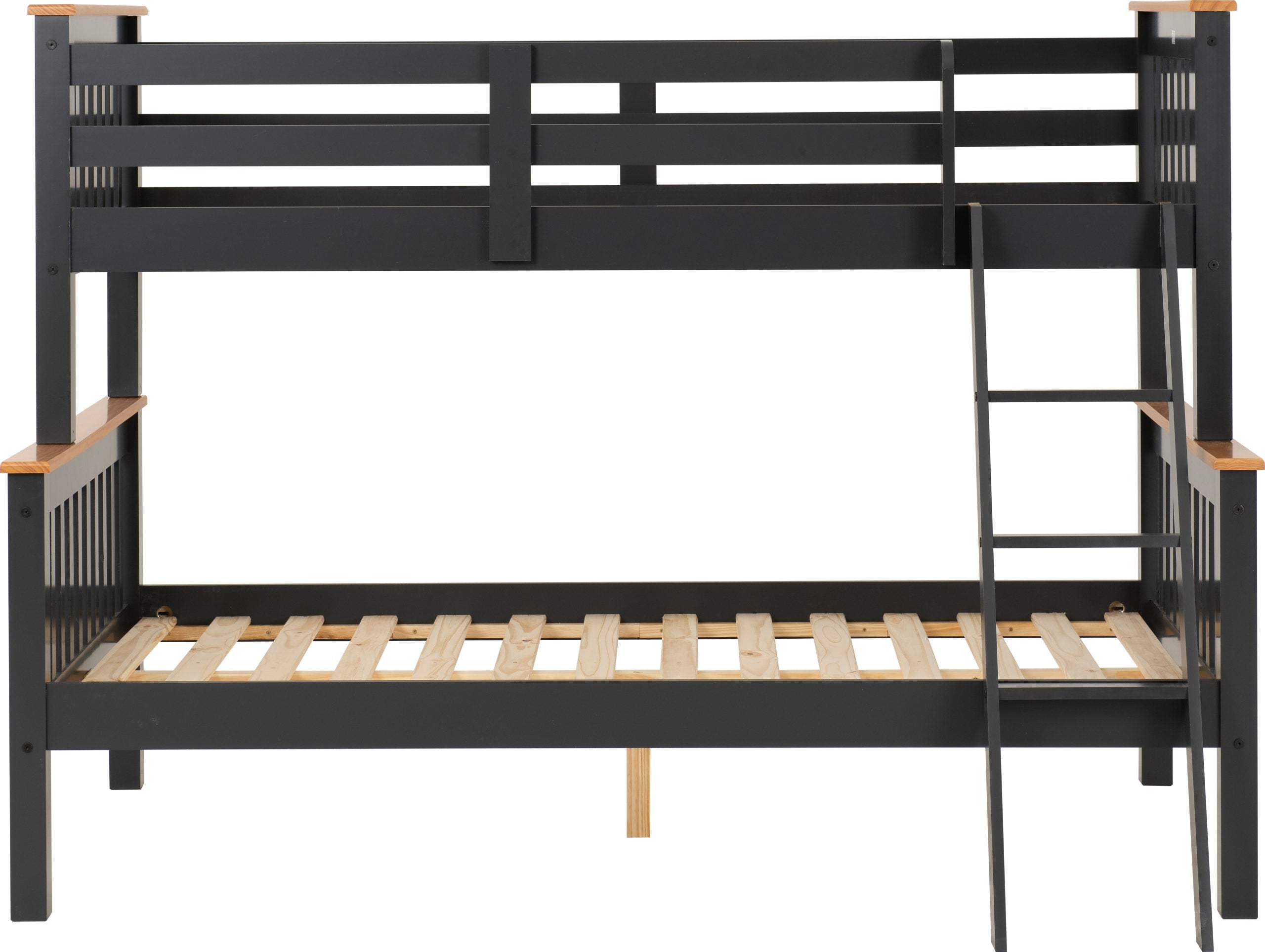 Neptune Triple Sleeper Bunk Bed Frame Grey and Oak