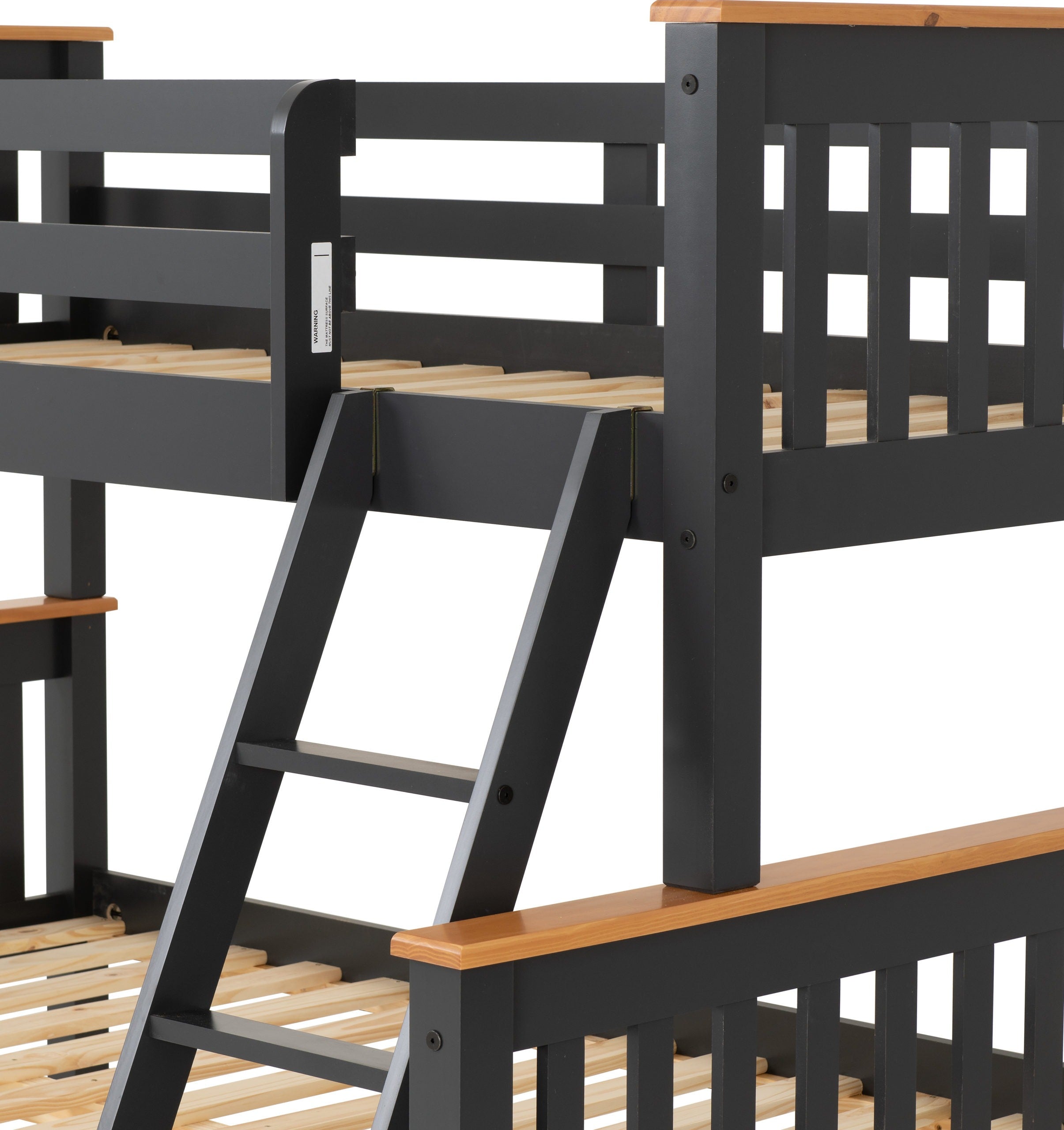 Neptune Triple Sleeper Bunk Bed Frame Grey and Oak