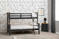 Neptune Triple Sleeper Bunk Bed Frame Grey and Oak