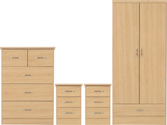 Nevada 2 Door 1 Drawer Wardrobe Bedroom Set Sonoma Oak Effect - Online-Furniture-And-Fashion-Store