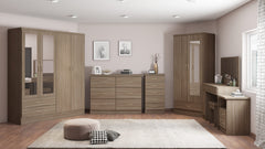 Nevada 2 Door 1 Drawer Wardrobe Bedroom Set Rustic Oak Effect - Online-Furniture-And-Fashion-Store