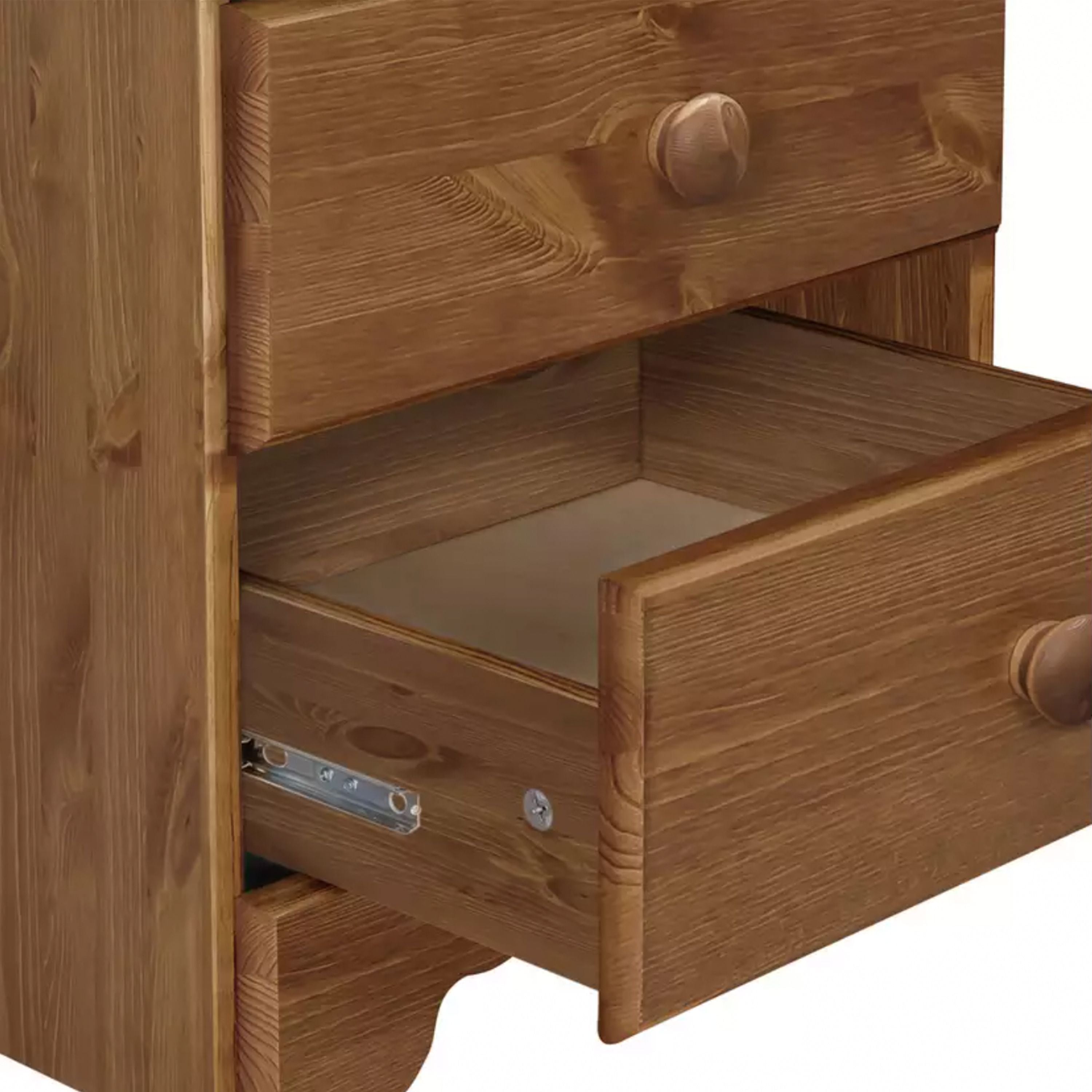 Nordic Bedside Table 3 Drawers in Cherry Pine
