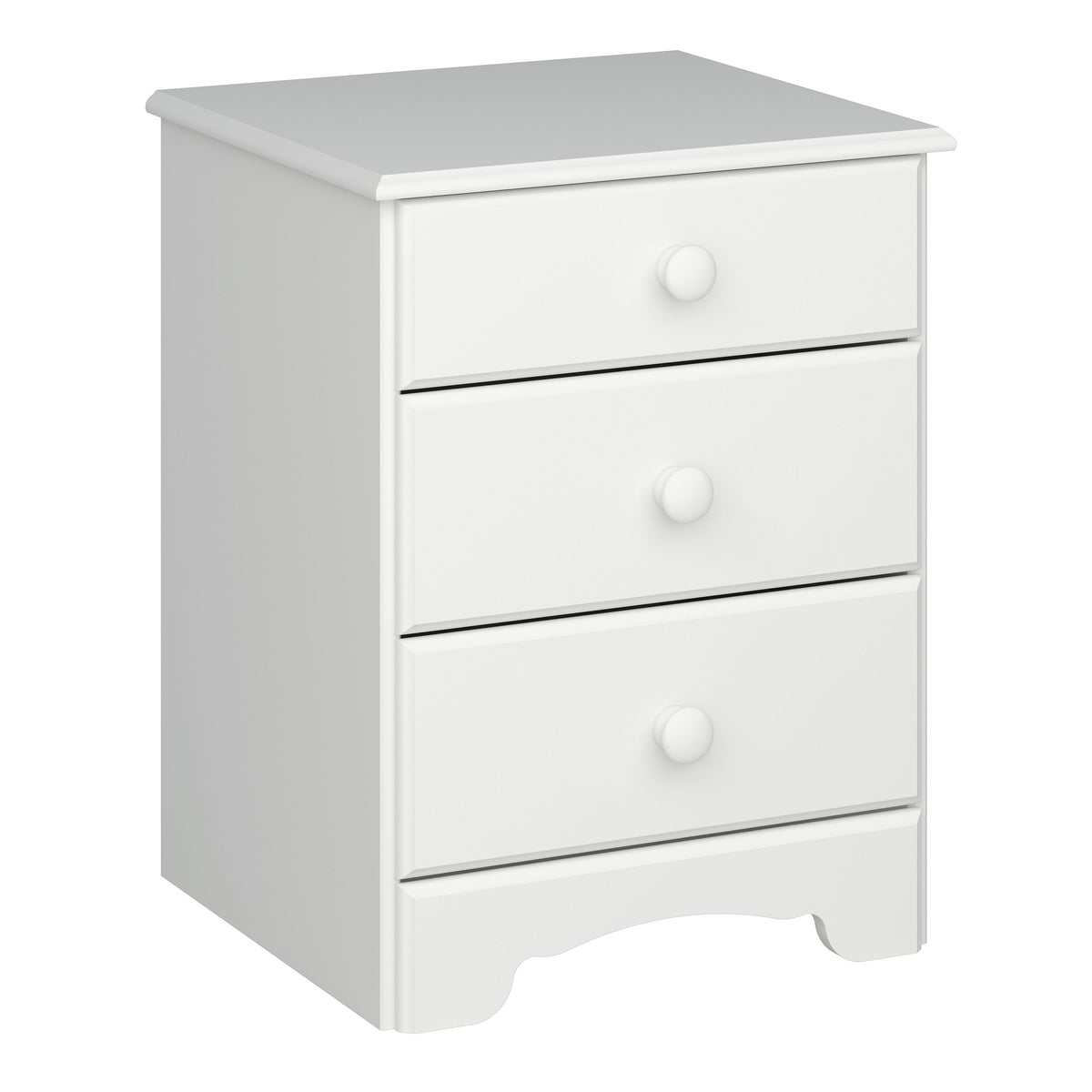 Nordic Bedside Table 3 Drawers, White