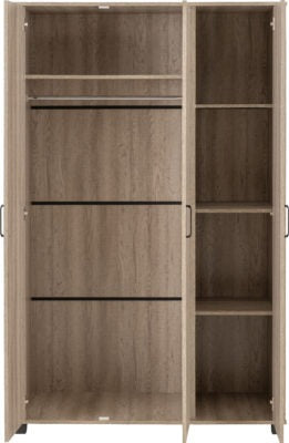 Oliver 3 Door Wardrobe in Light Oak Effect