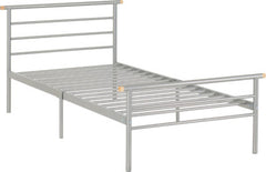 Orion 3ft Single Bed Frame in Silver with slats
