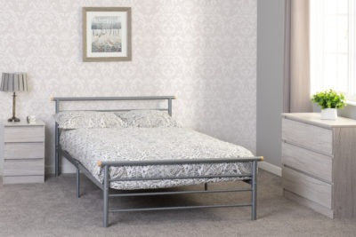 Orion 4ft Small Double 120cm Bed Frame in Metal with Metal Base