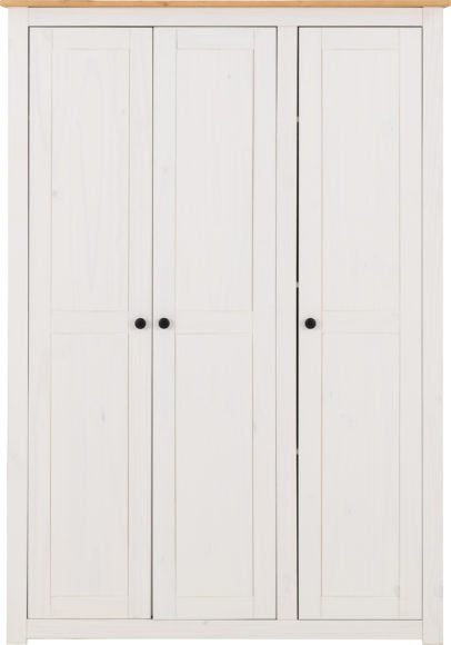 Panama 3 Door Wardrobe White/Oak Effect