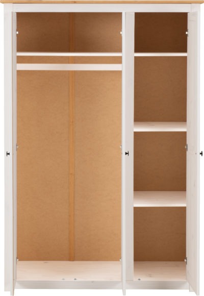 Panama 3 Door Wardrobe White/Oak Effect