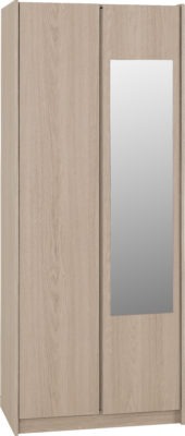 Paris 2 Door Mirrored Wardrobe Smoked Ash Effect