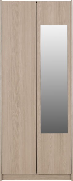 Paris 2 Door Mirrored Wardrobe Smoked Ash Effect