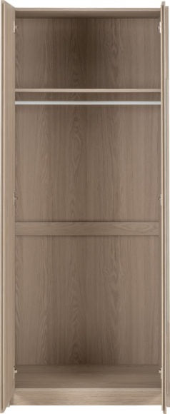 Paris 2 Door Mirrored Wardrobe Smoked Ash Effect