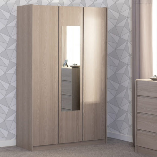 Paris 3 Door Mirrored Wardrobe Smoked Ash Effect