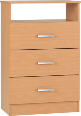 POLAR Beech 3 Piece Bedroom Set Bedside Chest Wardrobe