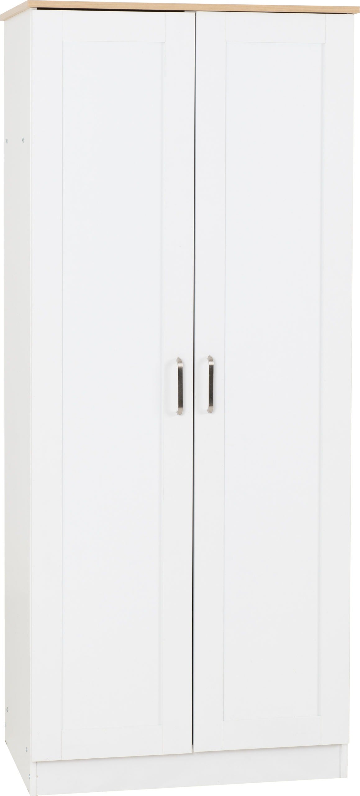 Portland 2 Door Wardrobe Grey/Oak Effect