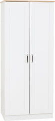 Portland 2 Door Wardrobe Grey/Oak Effect