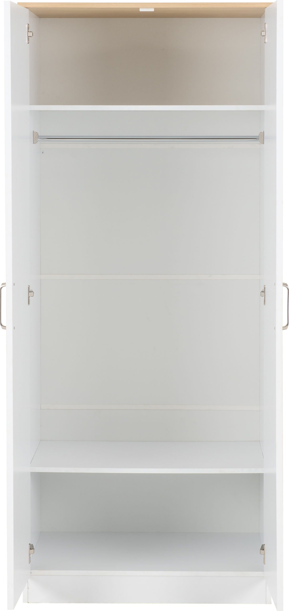 PORTLAND 2 DOOR WARDROBE  - WHITE/OAK EFFECT