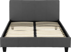 Prado 5ft Kingsize Bed Frame including Memory Foam 5ft Mattress in Grey Faux Leather with rebound sprung slats