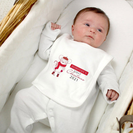 Personalised '1st Christmas' Mouse Bib