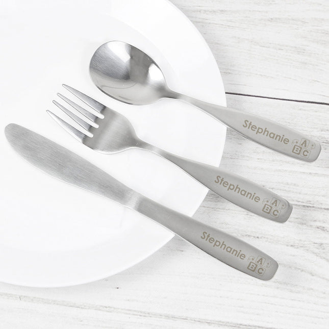 Personalised 3 Piece Abc Cutlery Set