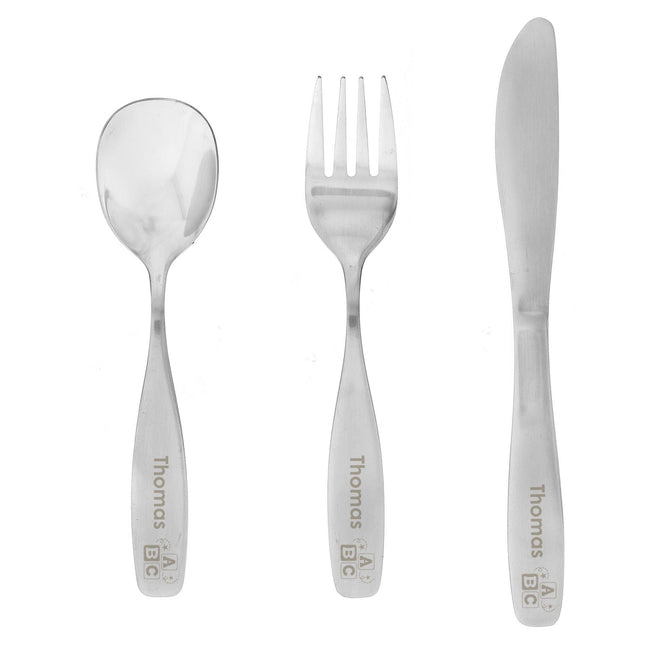 Personalised 3 Piece Abc Cutlery Set