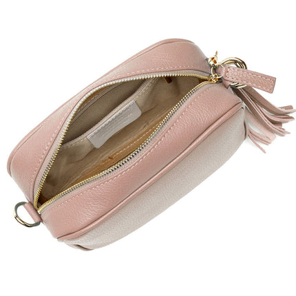 Personalised Elie Beaumont Pink Handbag With Gold Chain Strap