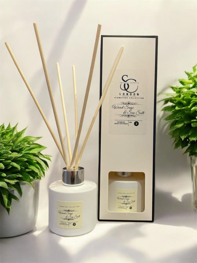 Wood Sage & Sea Salt Reed Diffuser (100ml) – Clean, Coastal Calm - Clearance